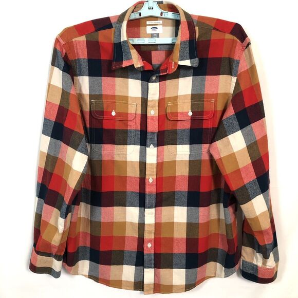 Old Navy Flannel Shirt Mens Size XXL Multicolor Regular Fit All Cotton Country - Picture 4 of 8